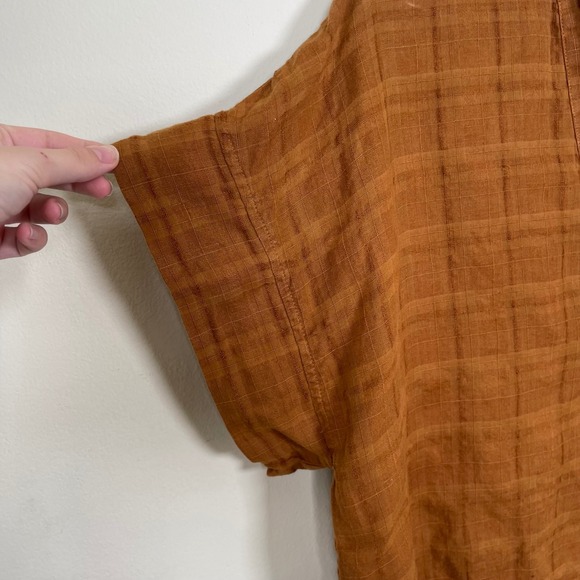 Banana Republic Laurel Linen Blend Popover Blouse XL Brown Oversized Bozy‎ - Picture 4 of 9